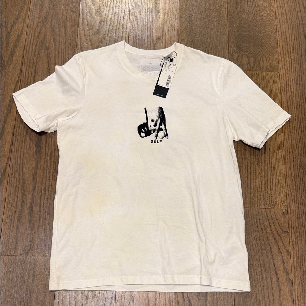 Men’s Adidas golf White Graphic Tee shirt medium